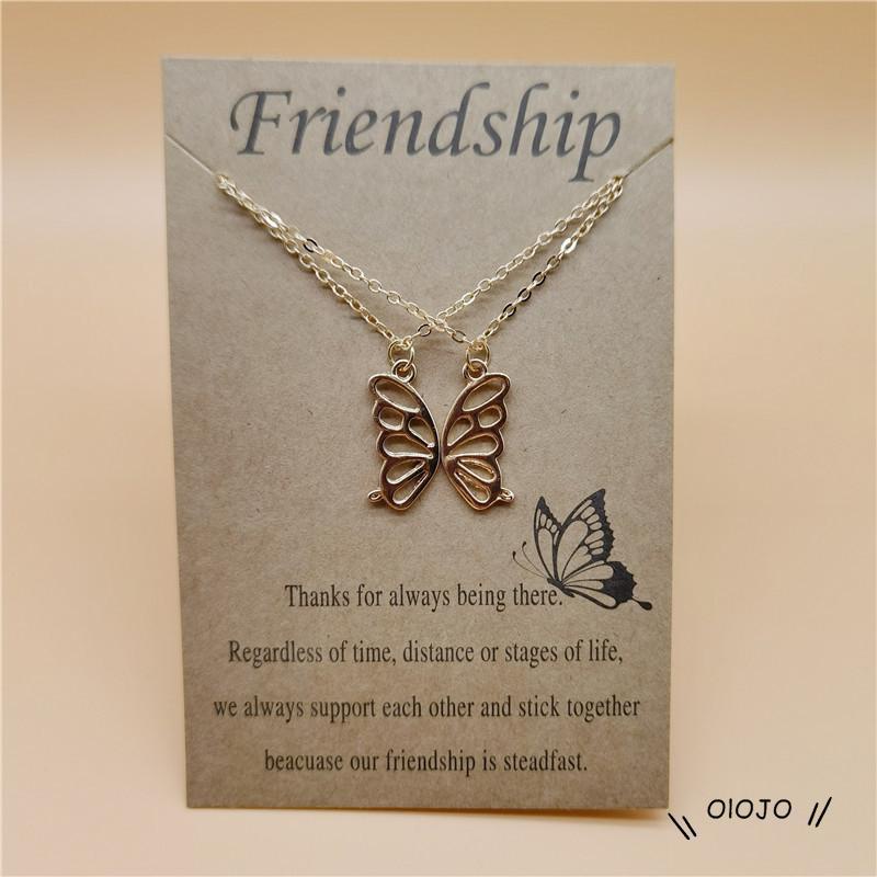 2pcs Kalung Persahabatan Model Butterfly Untuk Wanita - ol2