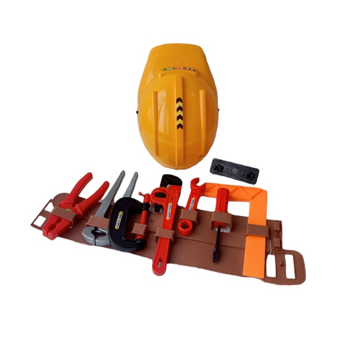 Maianan Edukasi Anak Mainan Tukang Tukangan Tool Set Helm Pertukangan Perkakas 11-01038