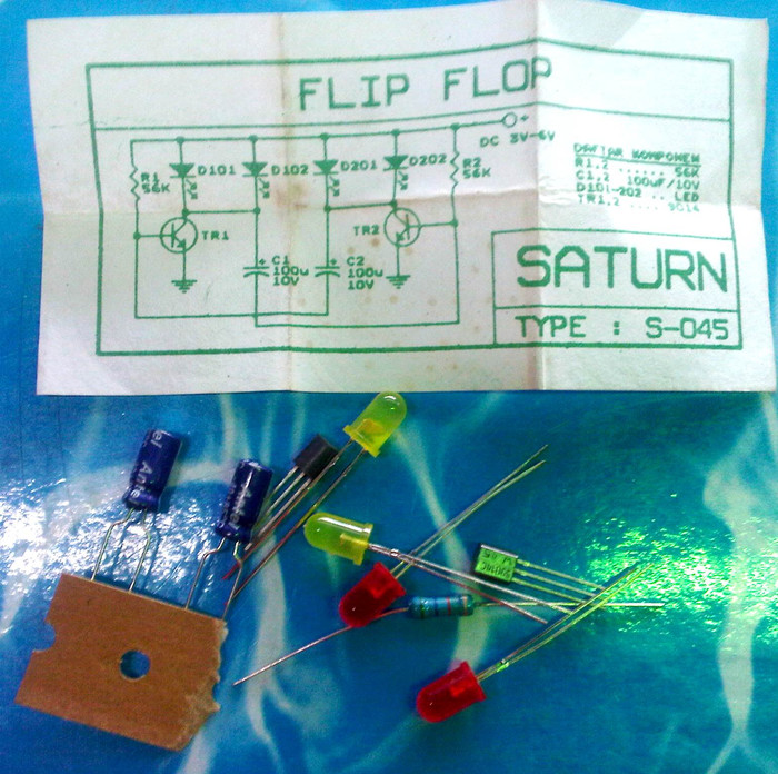 SINTE Rangkaian FLIP FLOP 4 LED Berkedap Kedip Dioda Transistor Elektronika