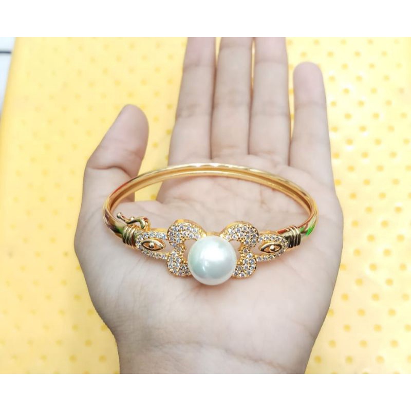 Gelang Mutiara Dewasa Lapis Emas 18k Anti Karat