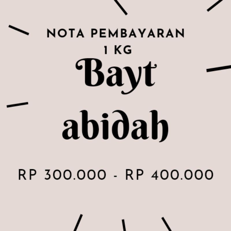 NOTA PEMBAYARAN Rp.300.000-Rp.400.000