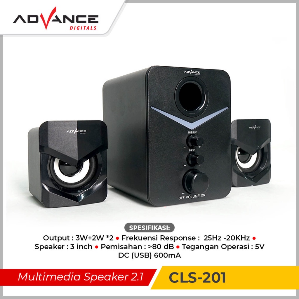 【READY STOCK】 Advance Speaker Bluetooth CLS-201BT Multimedia Aktif 2.1 Stereo Music Box Subwoofer Karaoke USB Garansi 1 Tahun