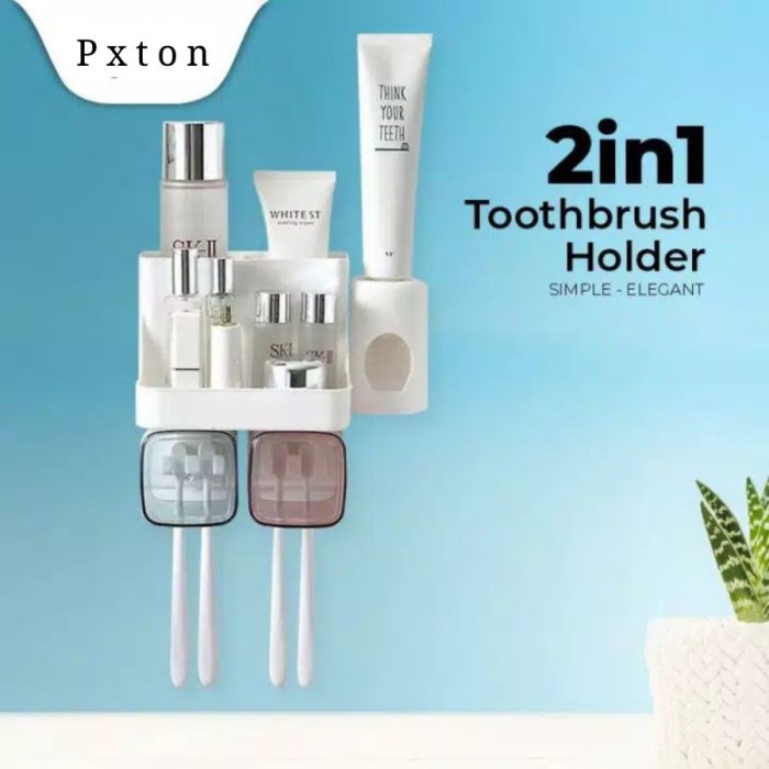 Rak Sikat Gigi D26 DISPENSER Tempat Sikat Gigi /Skincare/dispenser odol, rak toilet kamar mandi