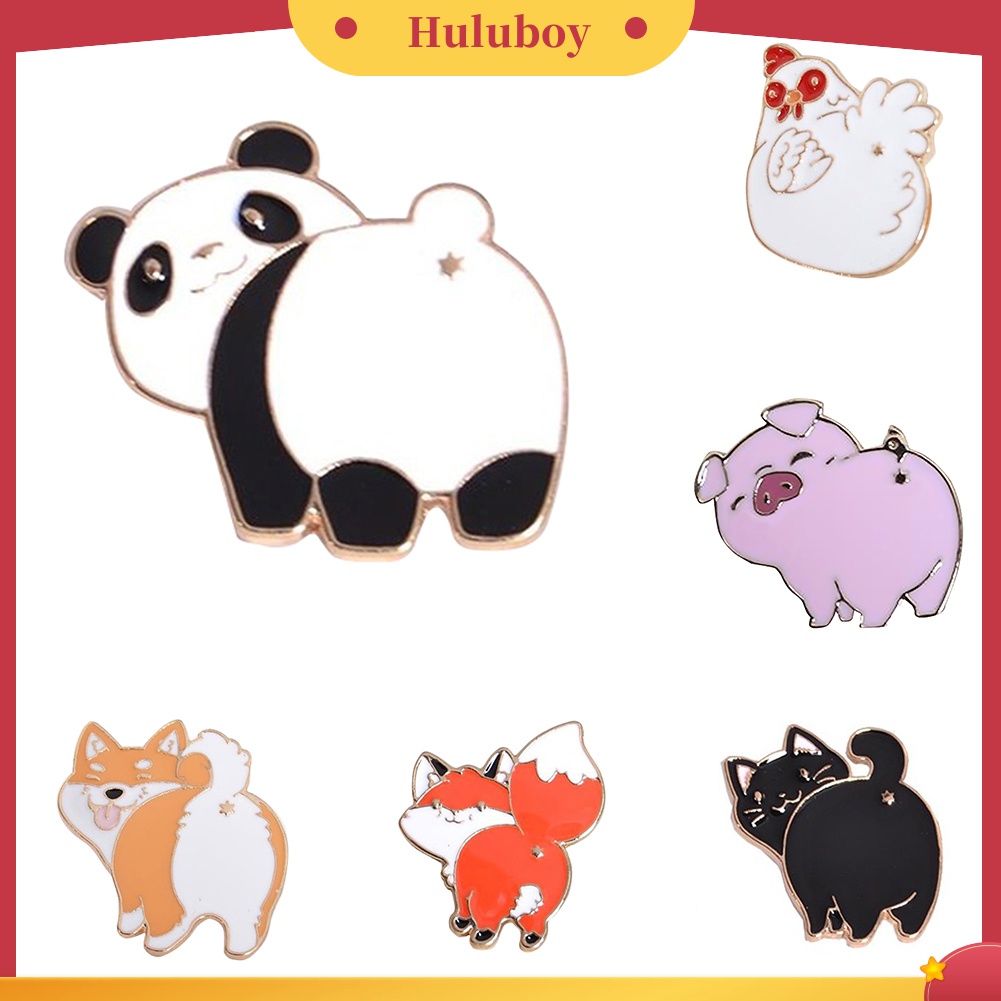 1 Pc Bros Pin Enamel Bentuk Hewan Panda Anjing Babi Untuk Unisex