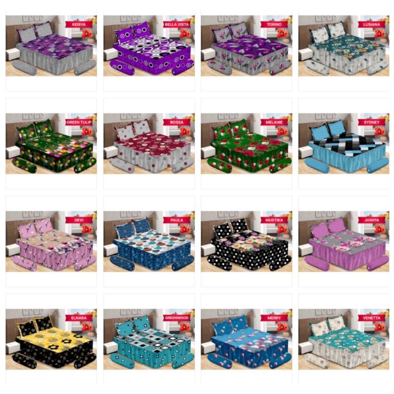 Bonita - Sprei Queen Rumbai UK (140x200 / 160x200 ) motif Pilihan