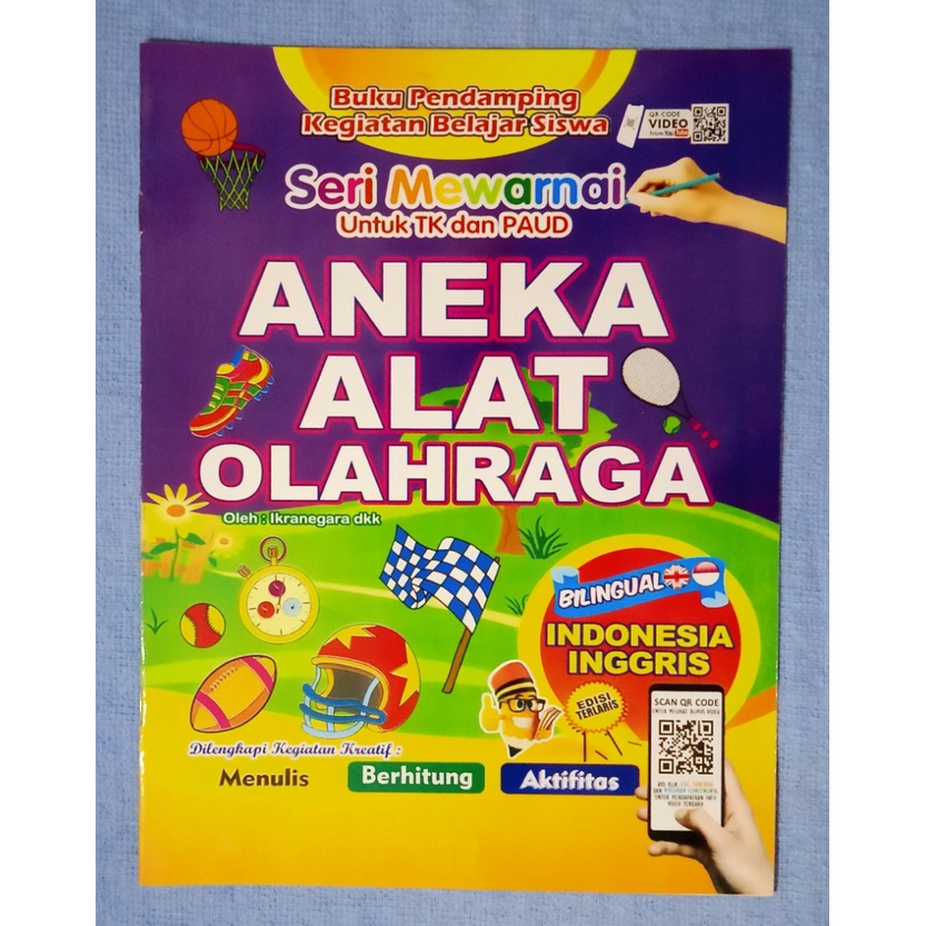 Buku Seri Mewarnai untuk TK dan PAUD Aneka Alat Olahraga