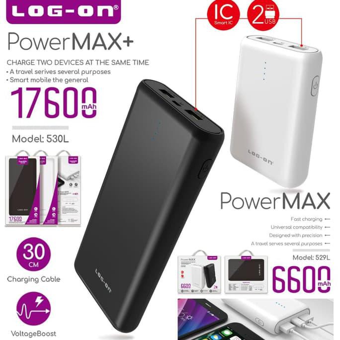 Powerbank Log On Powermax+ 17600Mah 530L Power Bank Pb