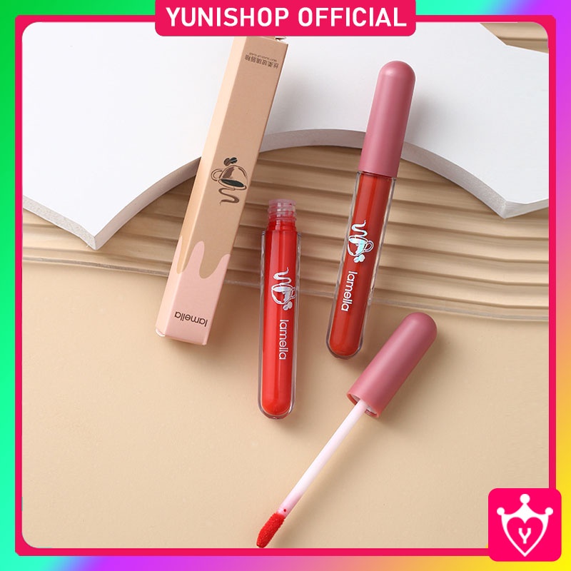 Lameila Lip Glaze Waterproof Anti Lengket 6 Warna / Lipstick Lameila Nude Edition Lipcream Matte / Lipstik Cair Lip Gloss Pelembab Bibir / TV-15