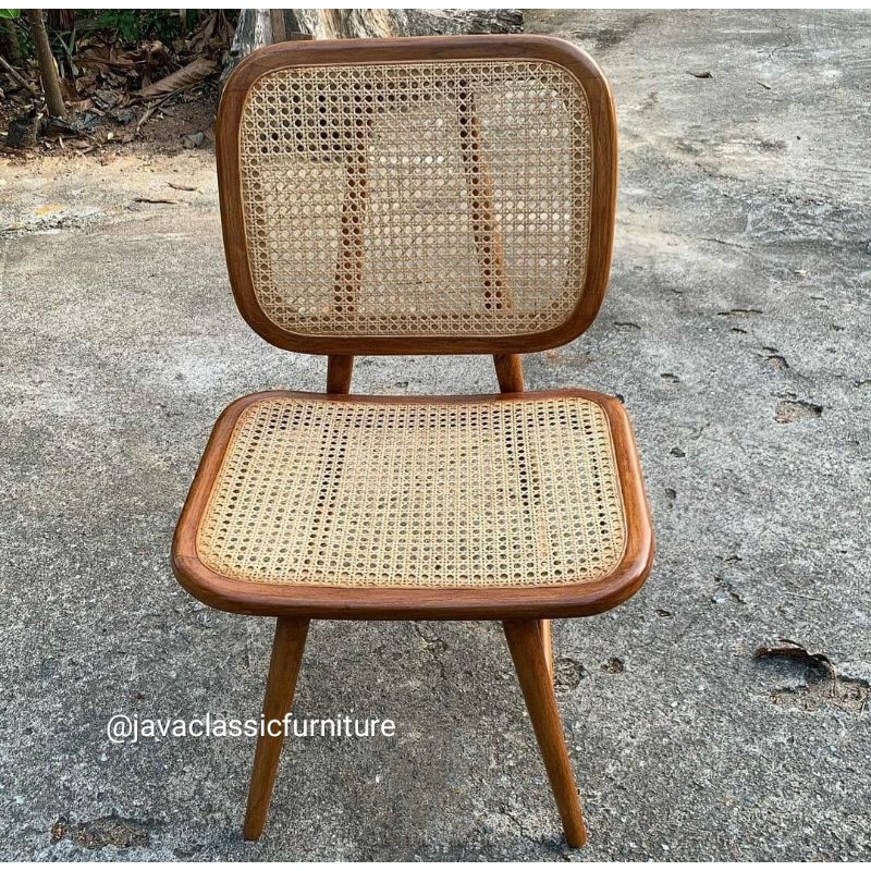 KURSI MAKAN ROTAN VINTAGE/KURSI CAFE ANYAMAN BAHAN KAYU JATI FURNITURE JEPARA-1