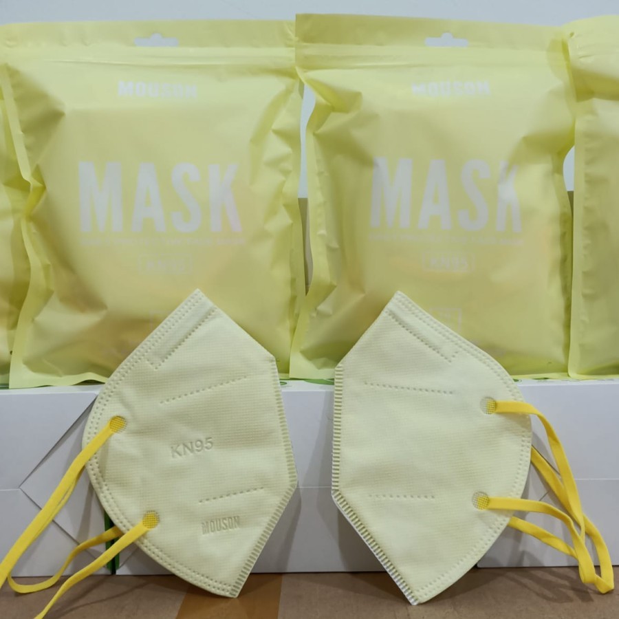 masker mouson kn95 5ply & masker n95 &  masker virus corona & masker isi 10 pcs warna kuning
