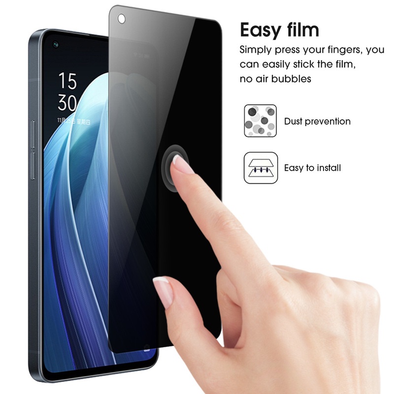 Pelindung Layar Tempered Glass Anti Intip Untuk OPPO Reno 7 5G / 7 Pro 5G / 7 Z 5G / 7g