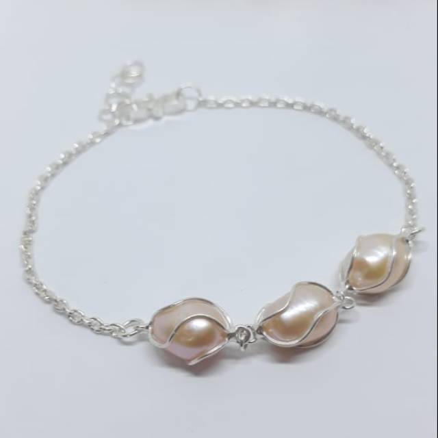 Gelang perak 925 mutiara Lombok