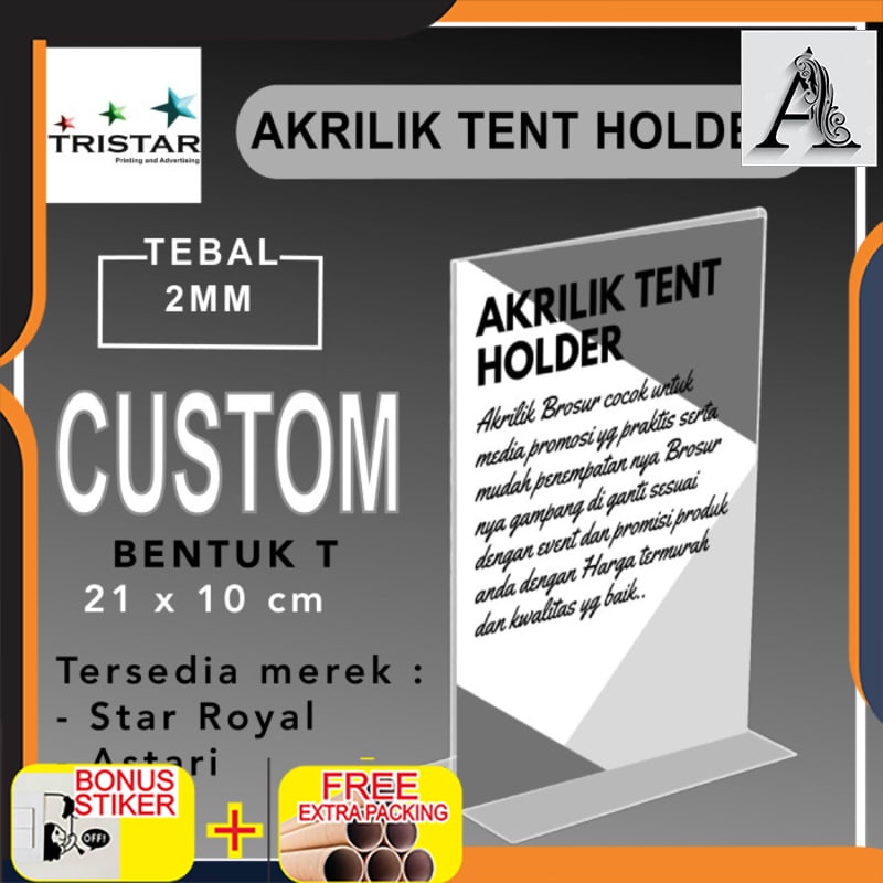 

Promo Akrilik tent holder 21 x 10 cm / tempat menu / nomor meja