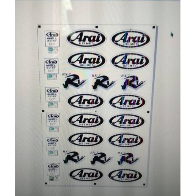 Water decal logo arai