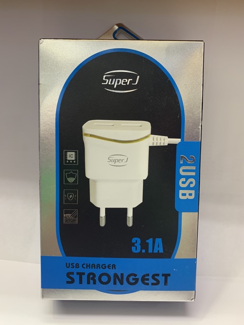 Charger Super J Strongest 3,1A 3 output Langsung Fast Charging