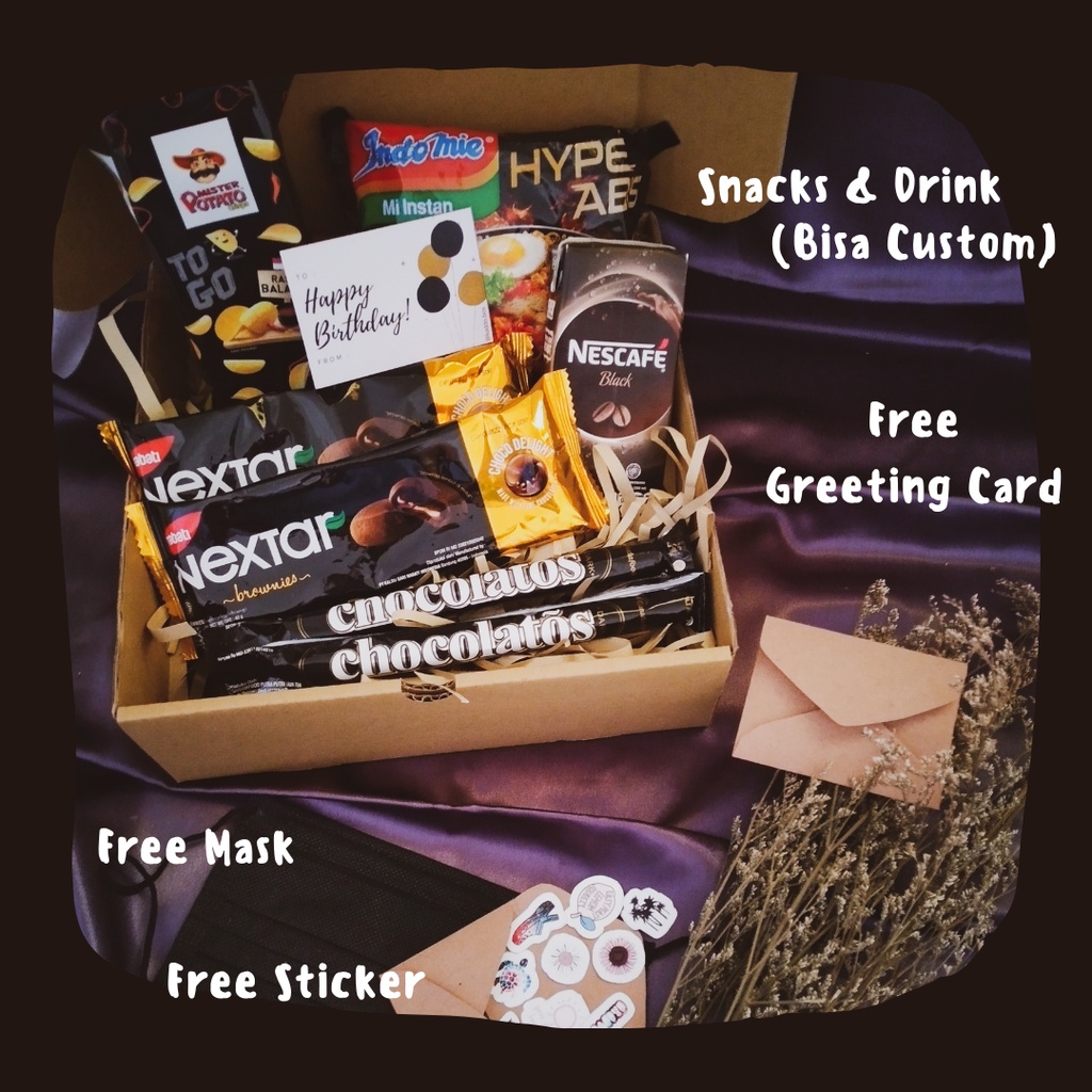 

Snack Box Black Edition | Hampers | Gift Box | For Birthday, Graduation, Anniversarry, etc