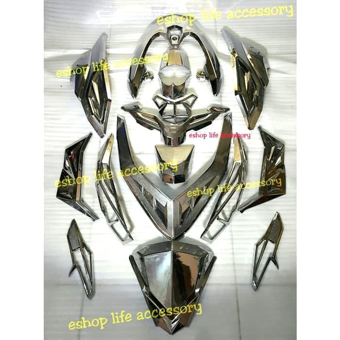 JUAL Full set Aksesoris body garnish Chrome/crome vario 150 Cvt/Behel/ dll
