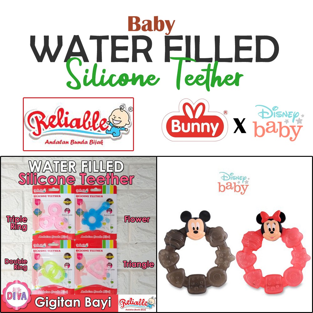 RELIABLE &amp; LUSTY BUNNY WATER FILLED SILICONE TEETHER - Gigitan Bayi Silikon Reliable &amp; Disney Baby DMM-4011