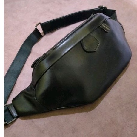 Bonus gantungan kunci tas waist bag kulit asli