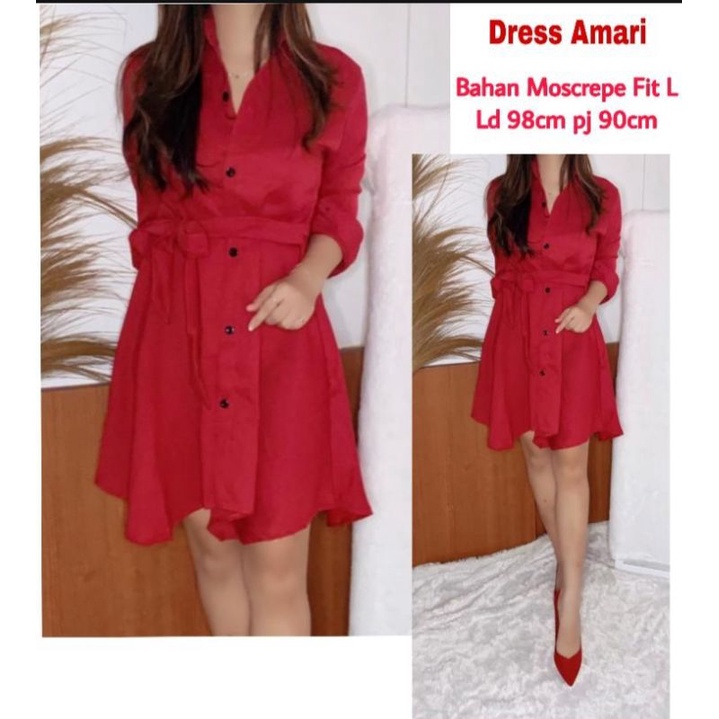 MP- Dress Amari / Longhem Dress Murah / Kemeja Dress Terbaru /Dress Sincia / Dress Natal