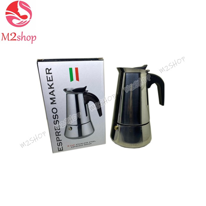 TEKO KOPI ESPRESSO COFFE MAKER 6 CUP STAINLESS STEEL 300 ML