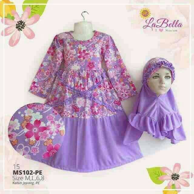 Gamis anak labella 3-4tahun , 8-9tahun