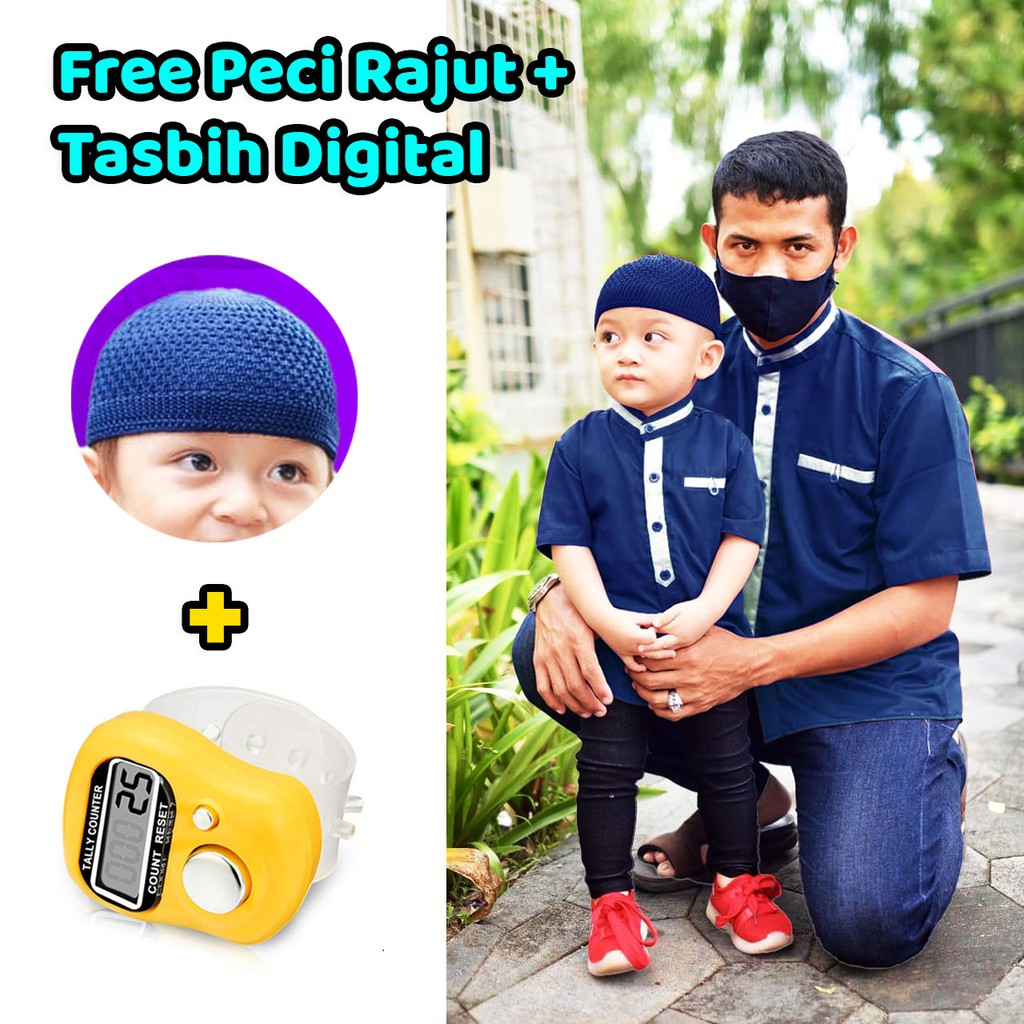 Koko Couple Ayah dan Anak Bayi newborn - Baju Muslim Lebaran