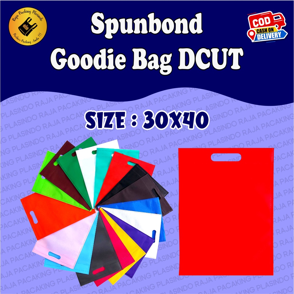 Tas Spunbond Goodie Bag Pond Oval DCUT Uk 30x40 spunbond Tas souvenir Tas promosi Tas hidangan Tas Baju tas laken