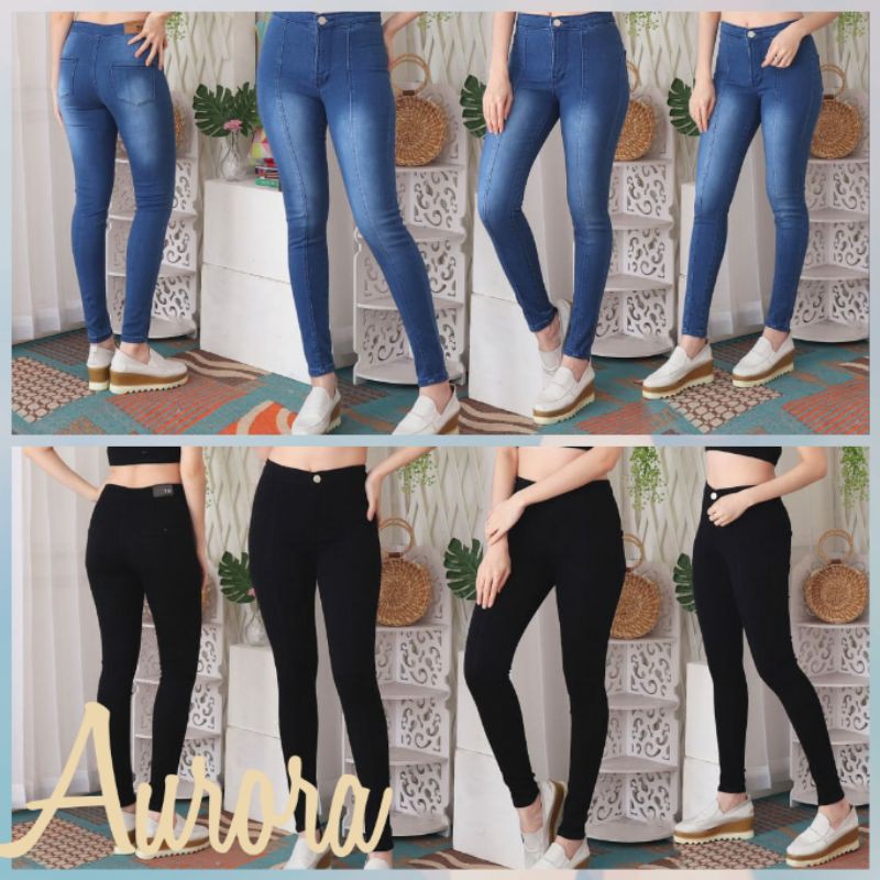 celana panjang highwaist softjeans stretch variasi tulang depan kualitas super