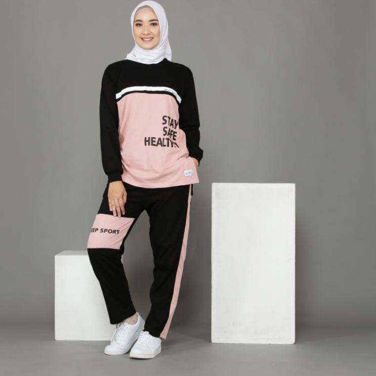 [Ada Jumbo] Setelan Baju Olahraga Muslimah | Baju Gowes Muslimah Wanita ‑ MWK.346605
