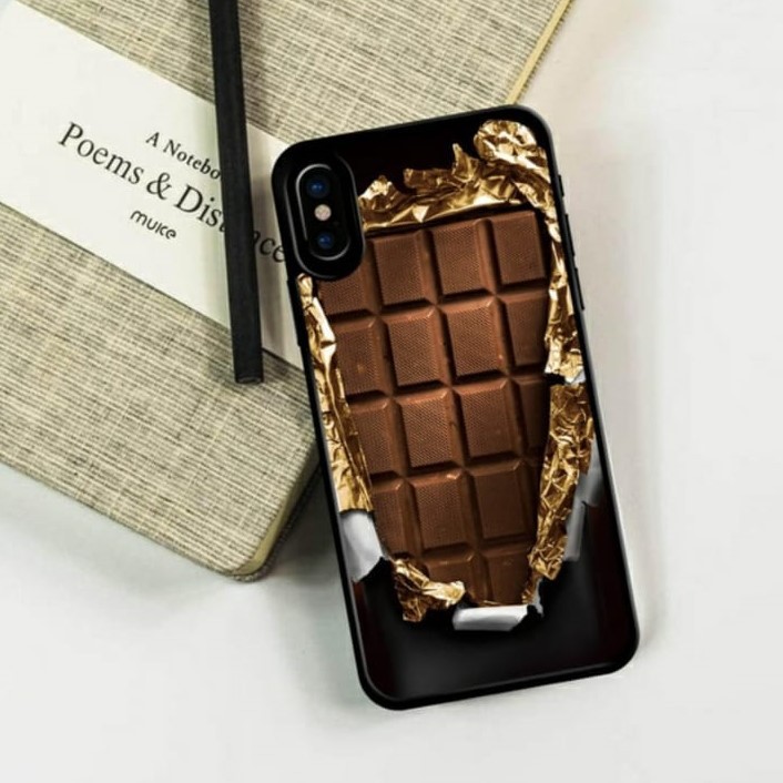 [P05] Phone Case Glossy 2D Chocolat For Oppo Vivo Samsung Xiaomi Realme Iphone