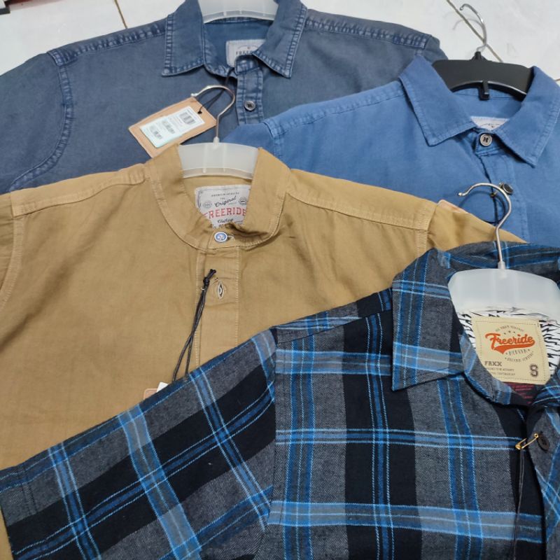KEMEJA PENDEK FREERIDE COWOK BAJU HEM PRIA BRAND MATAHARI MURAH ORIGINAL