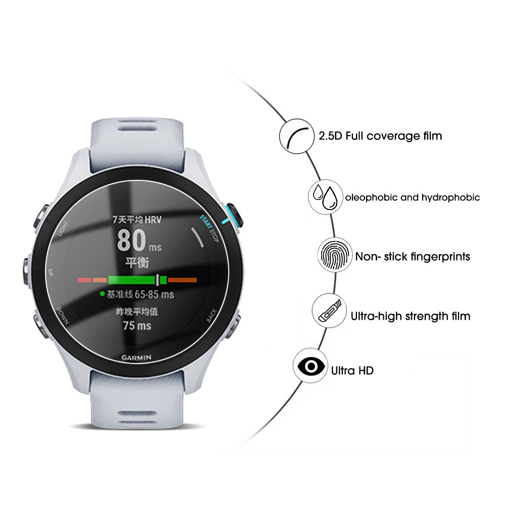1pc Pelindung Layar Tempered Glass 9H Anti Gores Untuk Smartwatch Garmin Forerunner 255S