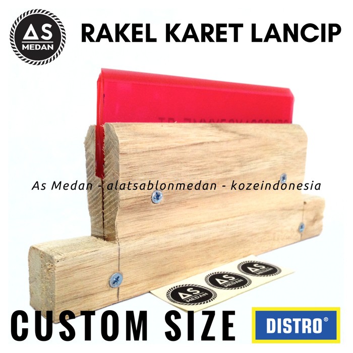 Rakel Kayu Karet Lancip Alat Sablon Manual