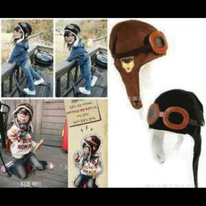 Tp55 Topi Kupluk Hat Pilot Anak 3-6Tahun Topi Anak Balita