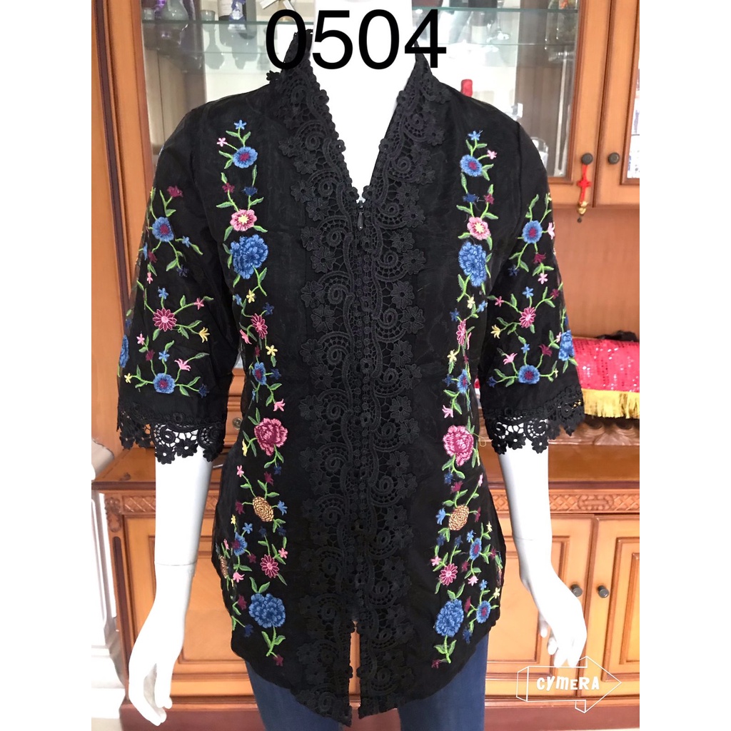 Kebaya alexuez  hitam bordir organdi 0504 /kebaya premium