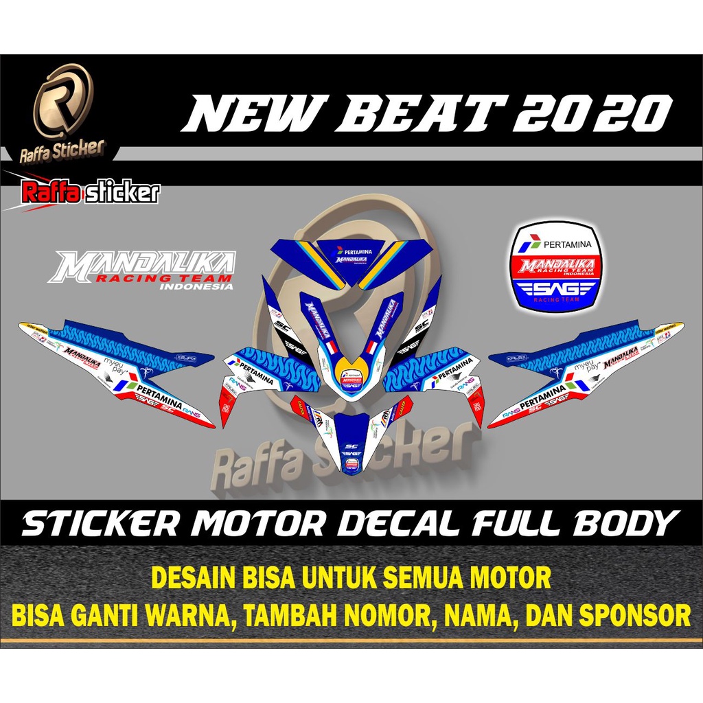 Decal Sticker - Dekal Stiker Fullbody ALL NEW BEAT 2020 Design MANDALIKA RACING TEAM