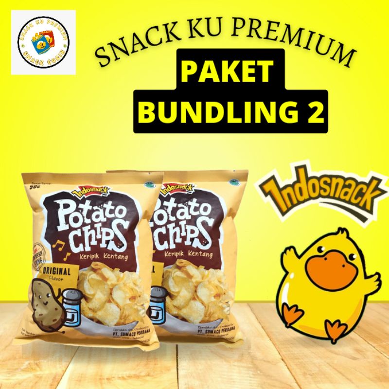 Jual Indosnack Potato Chips Original Paket Bundling 2 Potato Chips 50