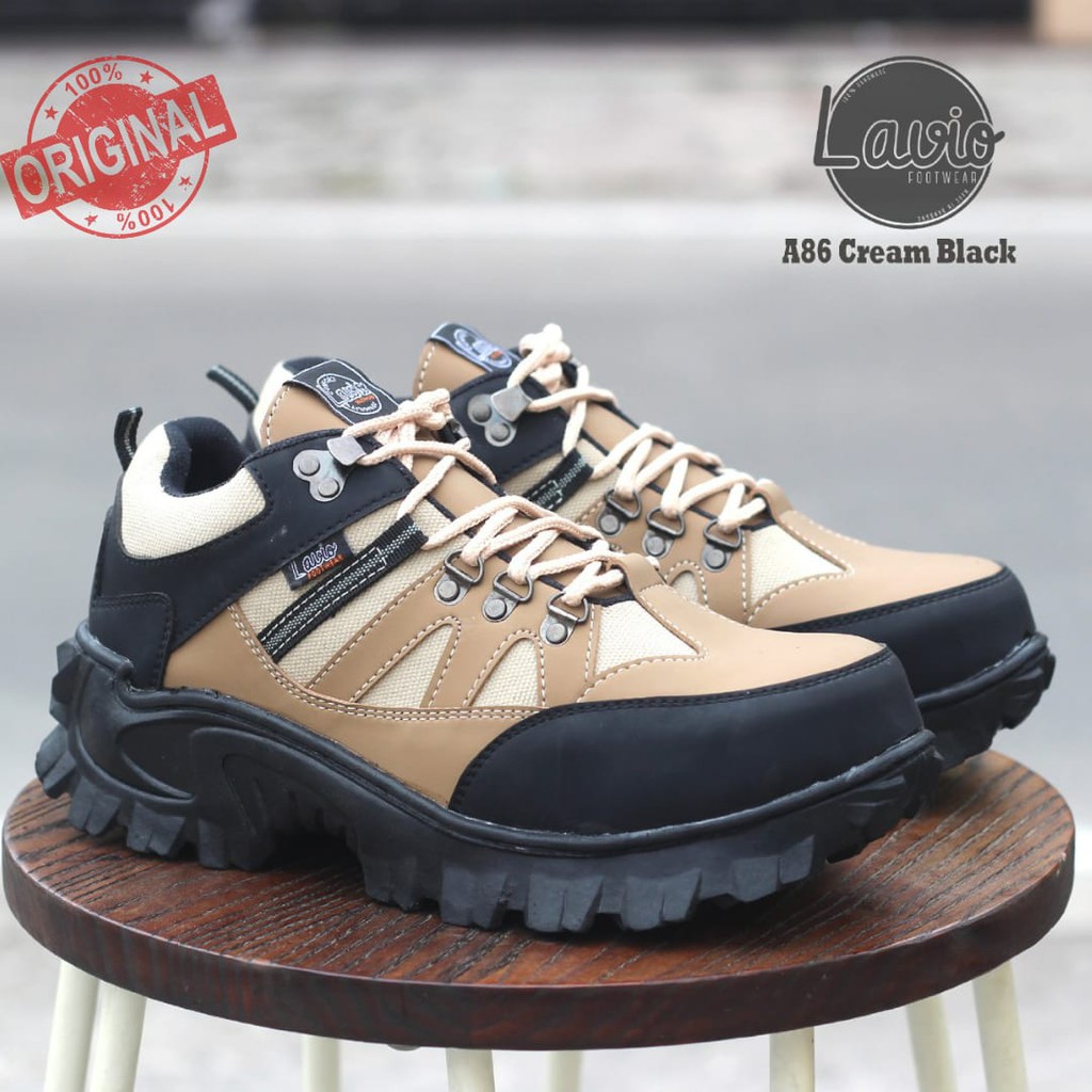 SEPATU BOOT PRIA SAFETY UJUNG BESI SOL KARET ANTI SLIP SEFTY SHOES KERJA LAPANGAN PROYEK OUTDOOR GUNUNG HIKING ADVENTURE TRAVEL LAVIO A86