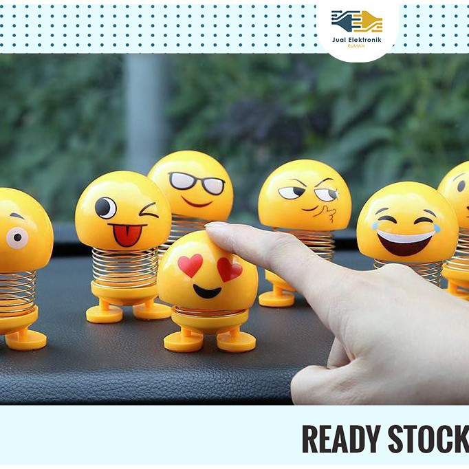 EMOJI Emoticon Smile Dashboard Mobil - Pajangan Dashboard Smile Boneka Gundul Lucu