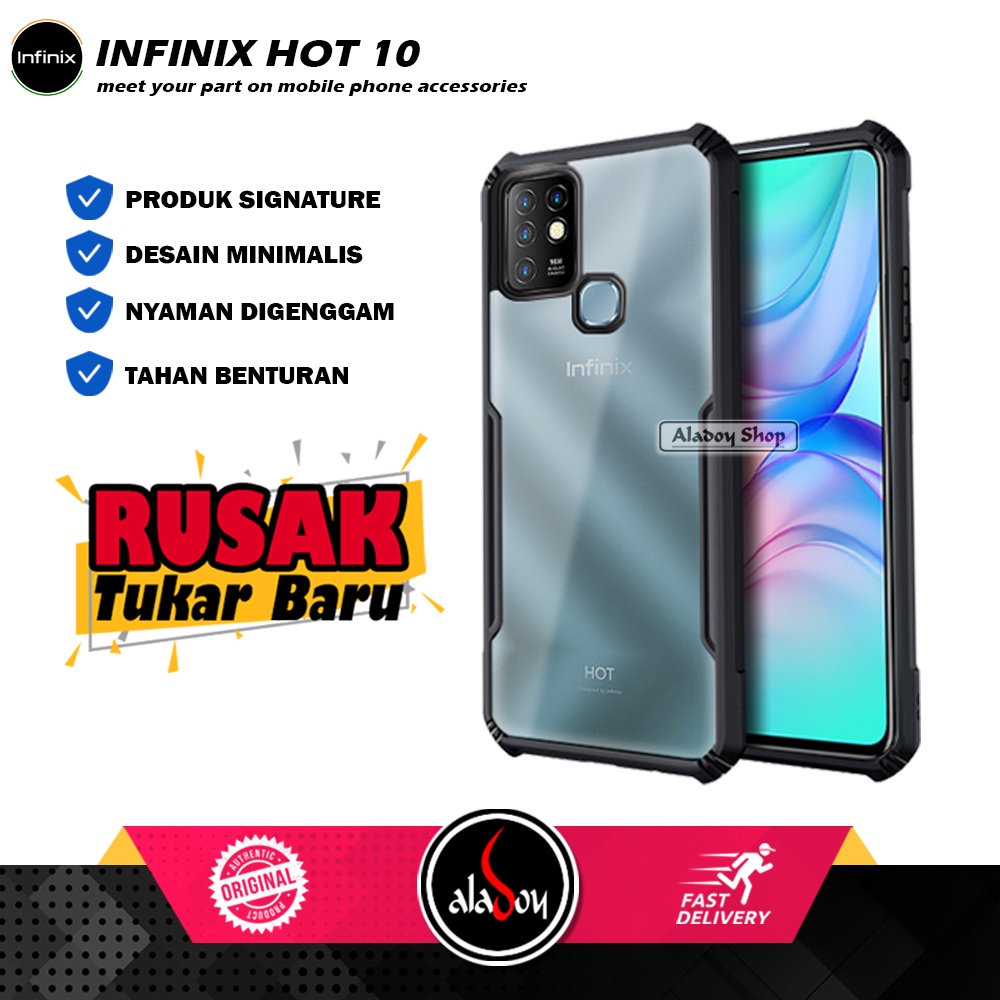 Case Infinix Hot 10 Armor Fusion Shockproof Transparent Premium Casing