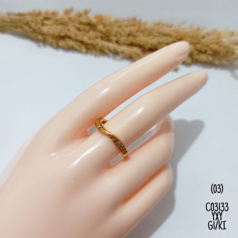 Cincin Yaxiya Model Tipis Zircon Simple (size 5-7) C03133