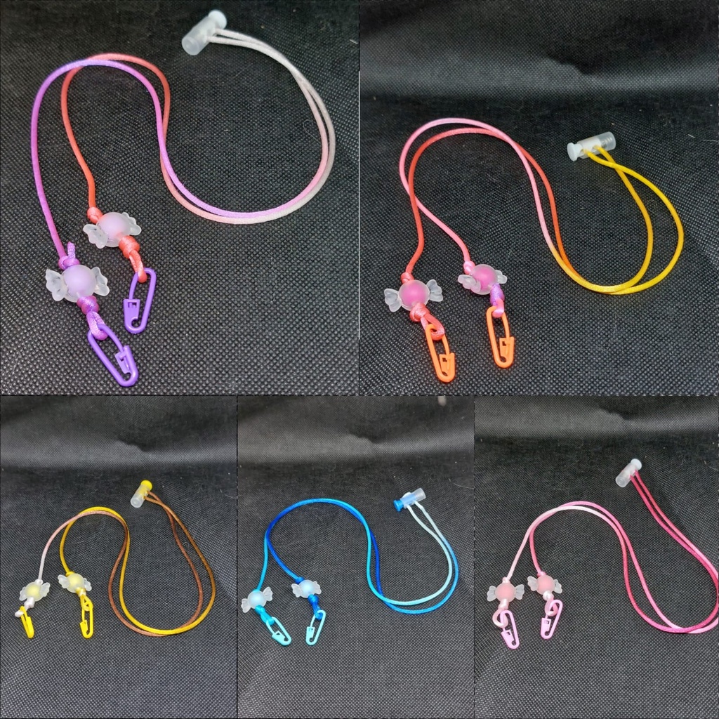Konektor tali masker pelangi murah mote candy - kalung masker - pengait masker - sambungan masker