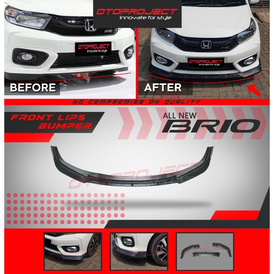 front lips bumper all new brio matte hitam