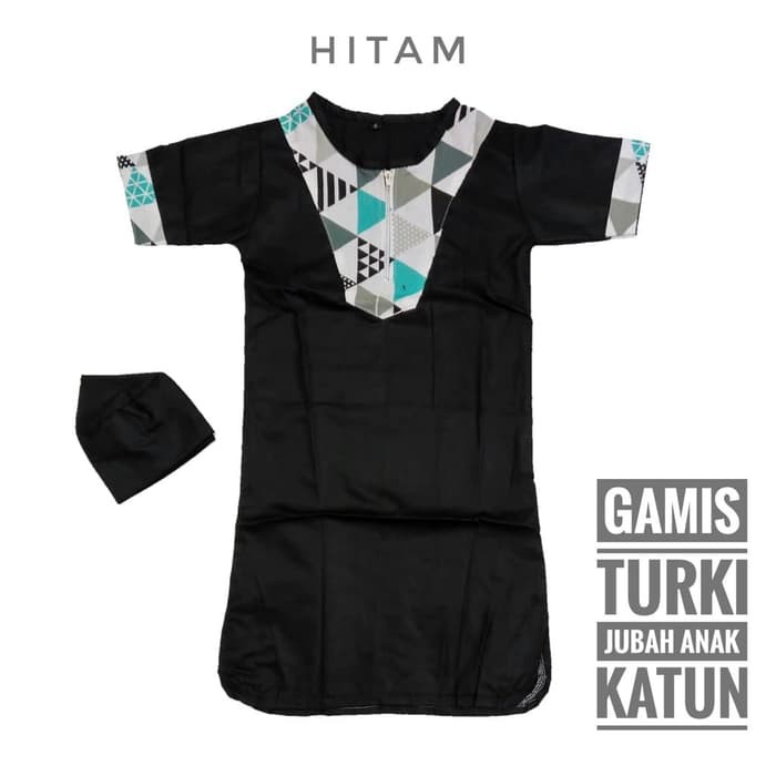 Gamis Koko Jubah Size XL 4 5 tahun Baju Muslim Anak Laki Cowok TK   Hitam Berkualitas