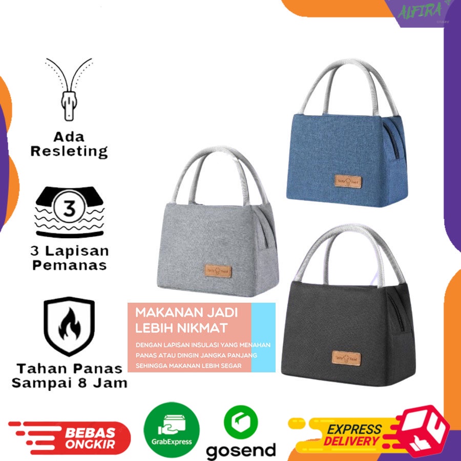 Tas Bekal Makan Tas Lunch Box Cooler Bag 3 lapisan Tahan Panas dingin ada Aluminium BLB10