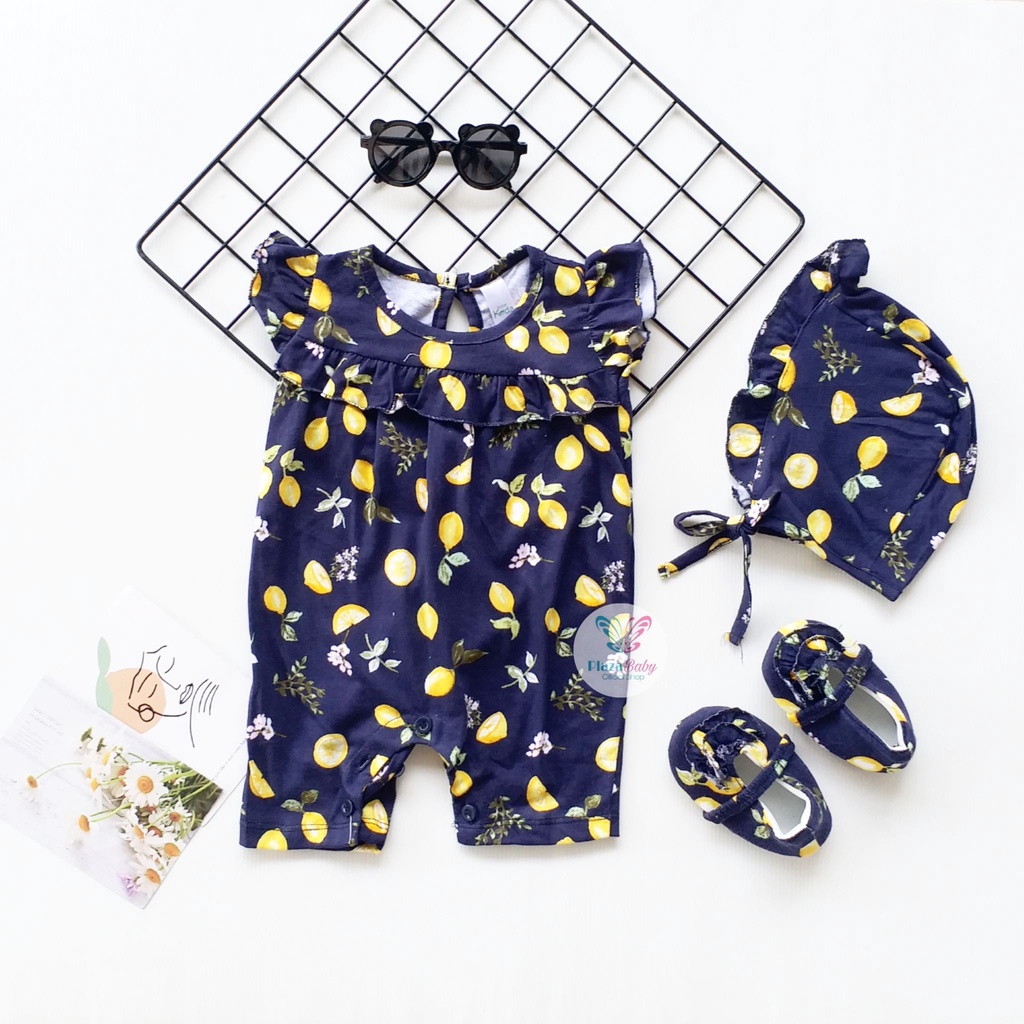 Plazababyku MX ROMPER PIPER setelan bayi motif bunga yang lucu free bonnet+sepatu PART3