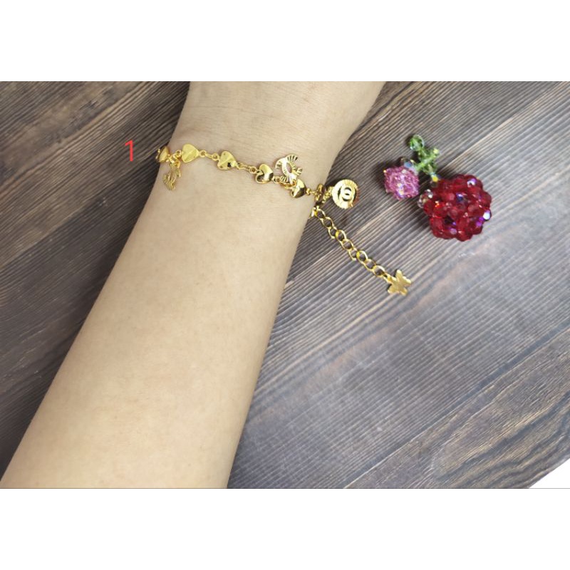 Fifi Fashion Gelang Tangan Gantung Xuping Fashion Model Perhiasan Lapis Emas 18K AB05