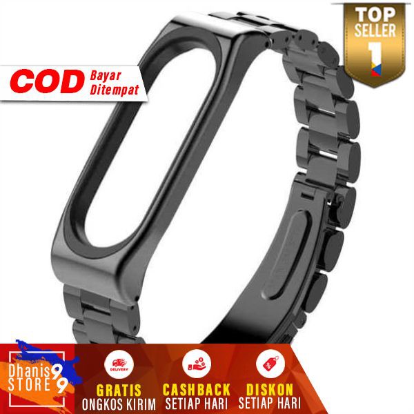 Mijobs Strap Watchband Stainless Steel for Xiaomi Mi Band 3 Setrap Jam Tangan Pintar Murah Keren