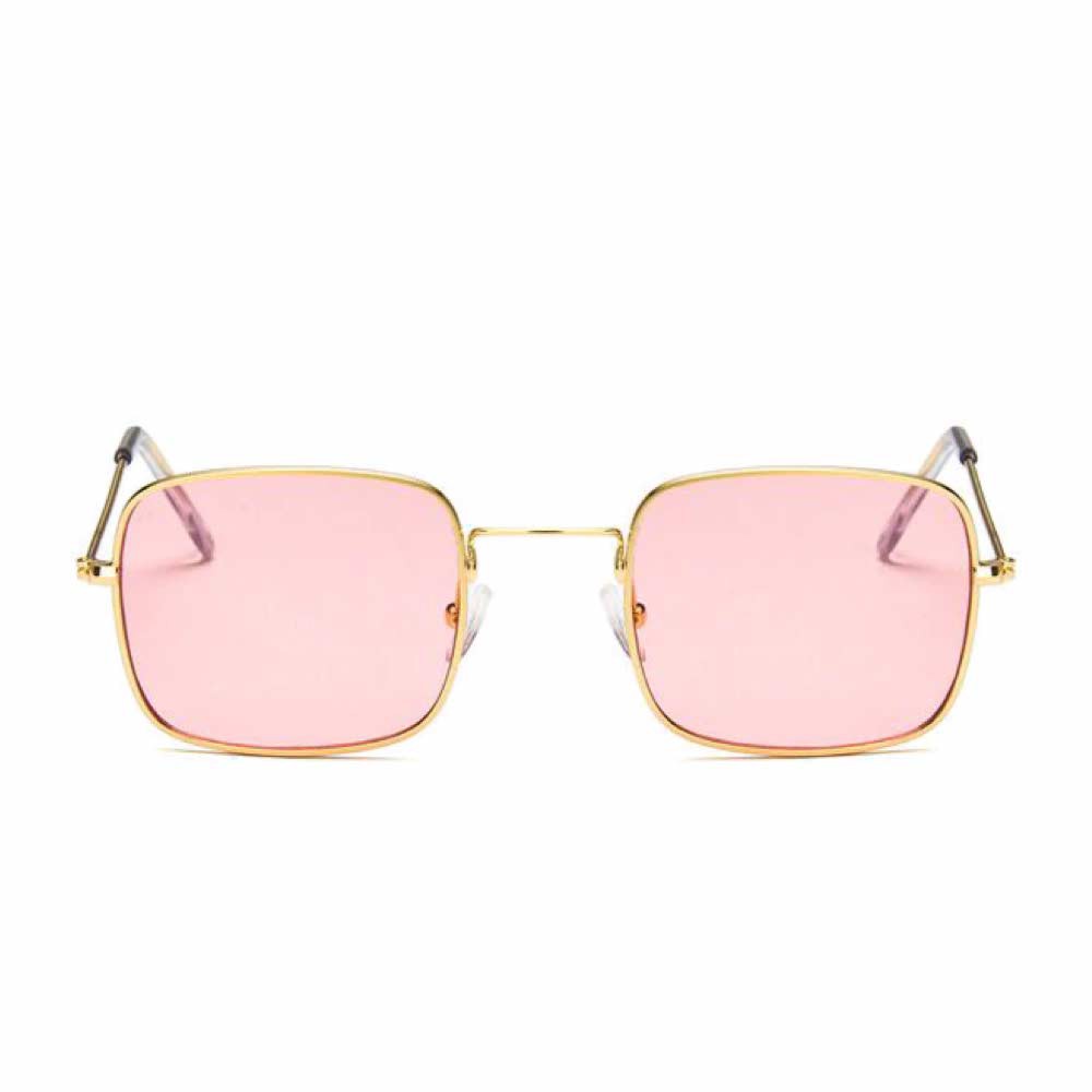 Anti UV Sunglasses [ Pink Gold ] Kacamata Pria &amp; Wanita - Kotak - HM01